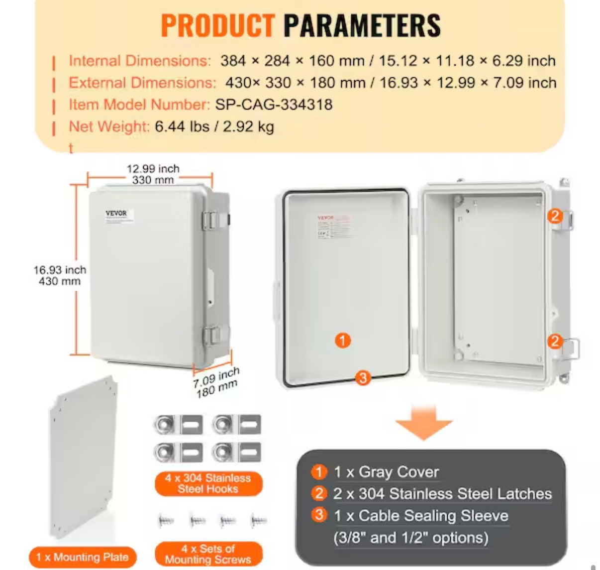 VEVOR Outdoor Junction Box