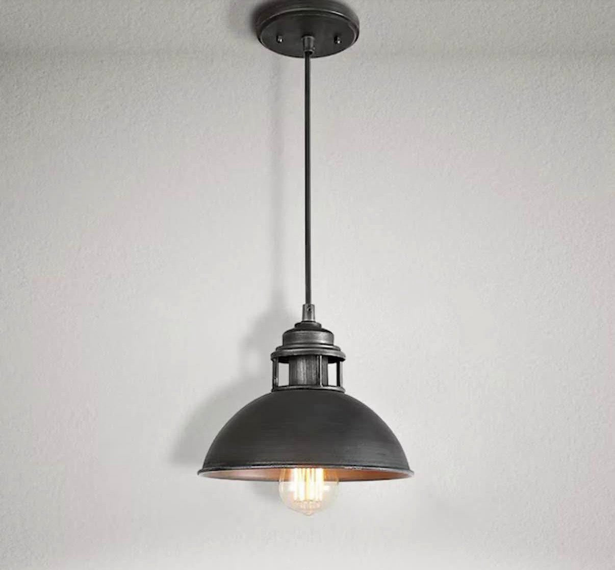 Brushed Silver and Black Island Pendant Light