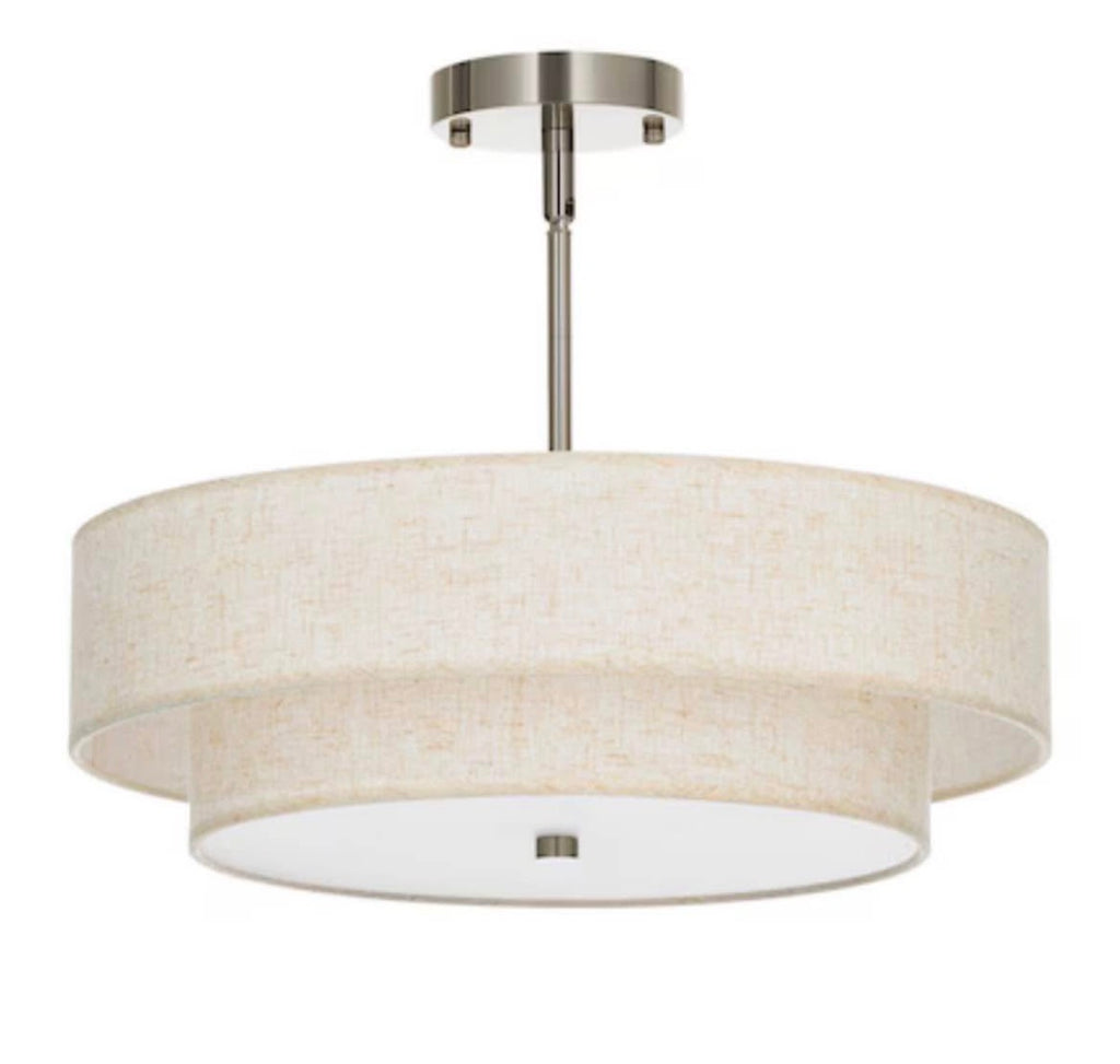 18-in Nickel Semi Flush Mount Light
