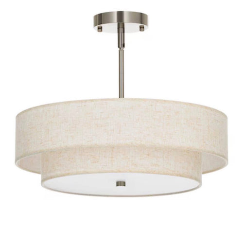 18-in Nickel Semi Flush Mount Light