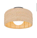 Integrated LED Rattan Flush Mount Ceiling Light