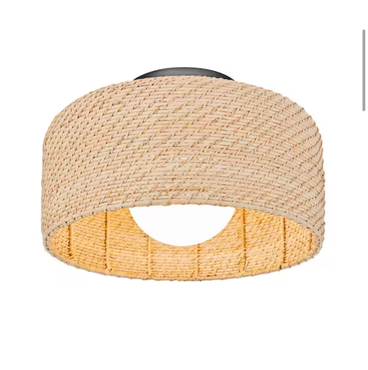 Integrated LED Rattan Flush Mount Ceiling Light