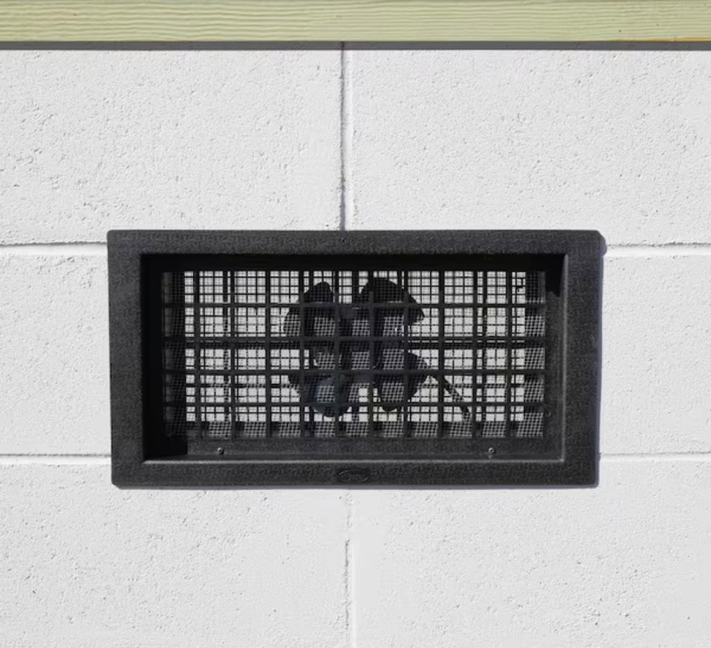 16 in. x 8 in. Resin Power Foundation Vent in Black