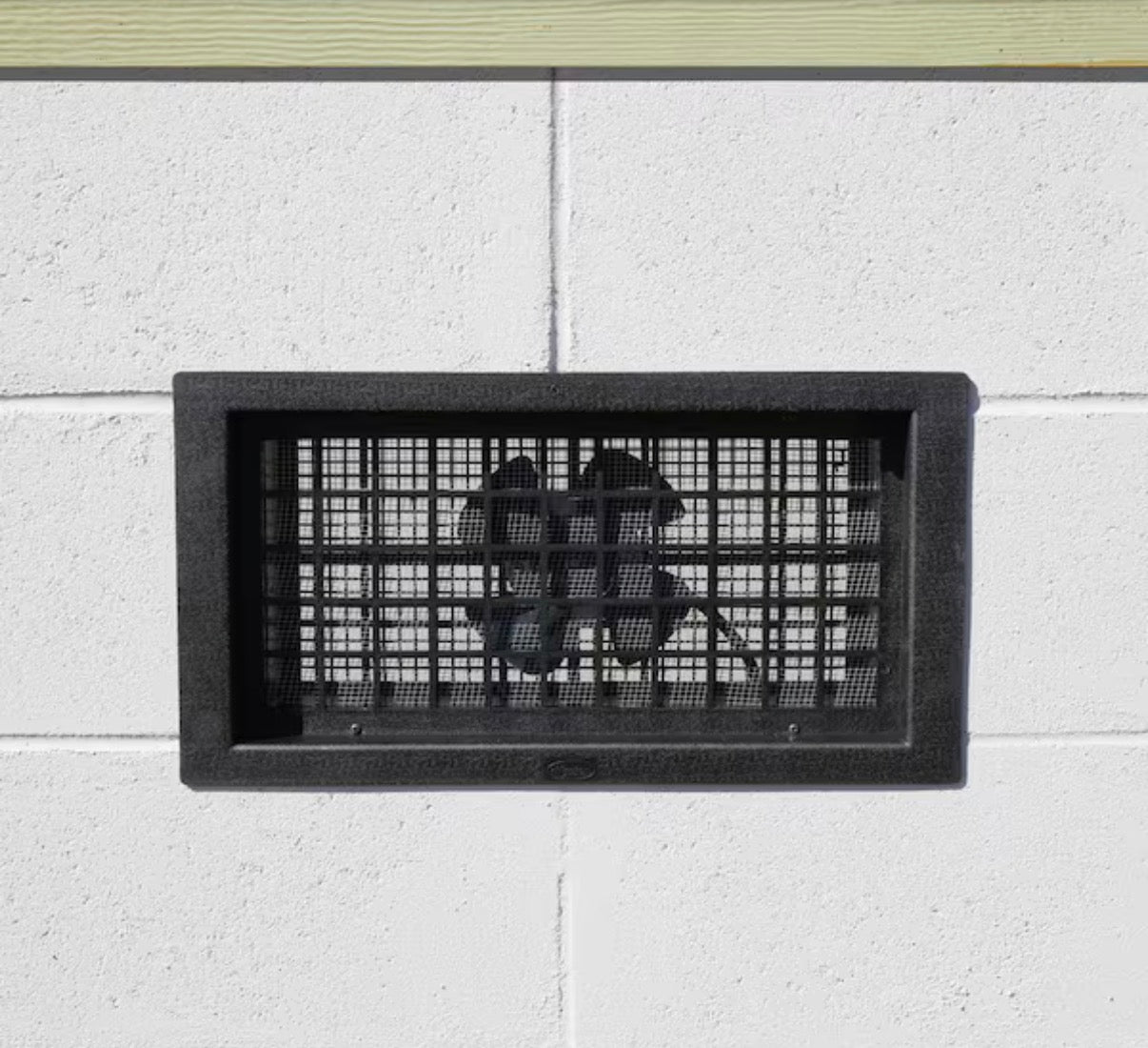 16 in. x 8 in. Resin Power Foundation Vent in Black
