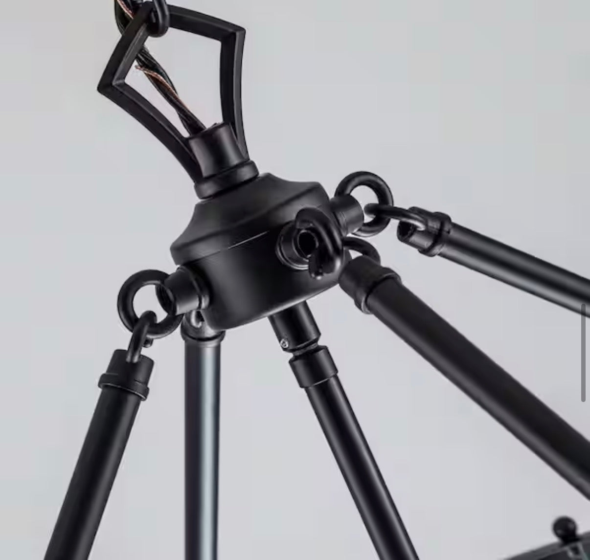 Industrial 4-Light Black Lantern Geometric Chandelier
