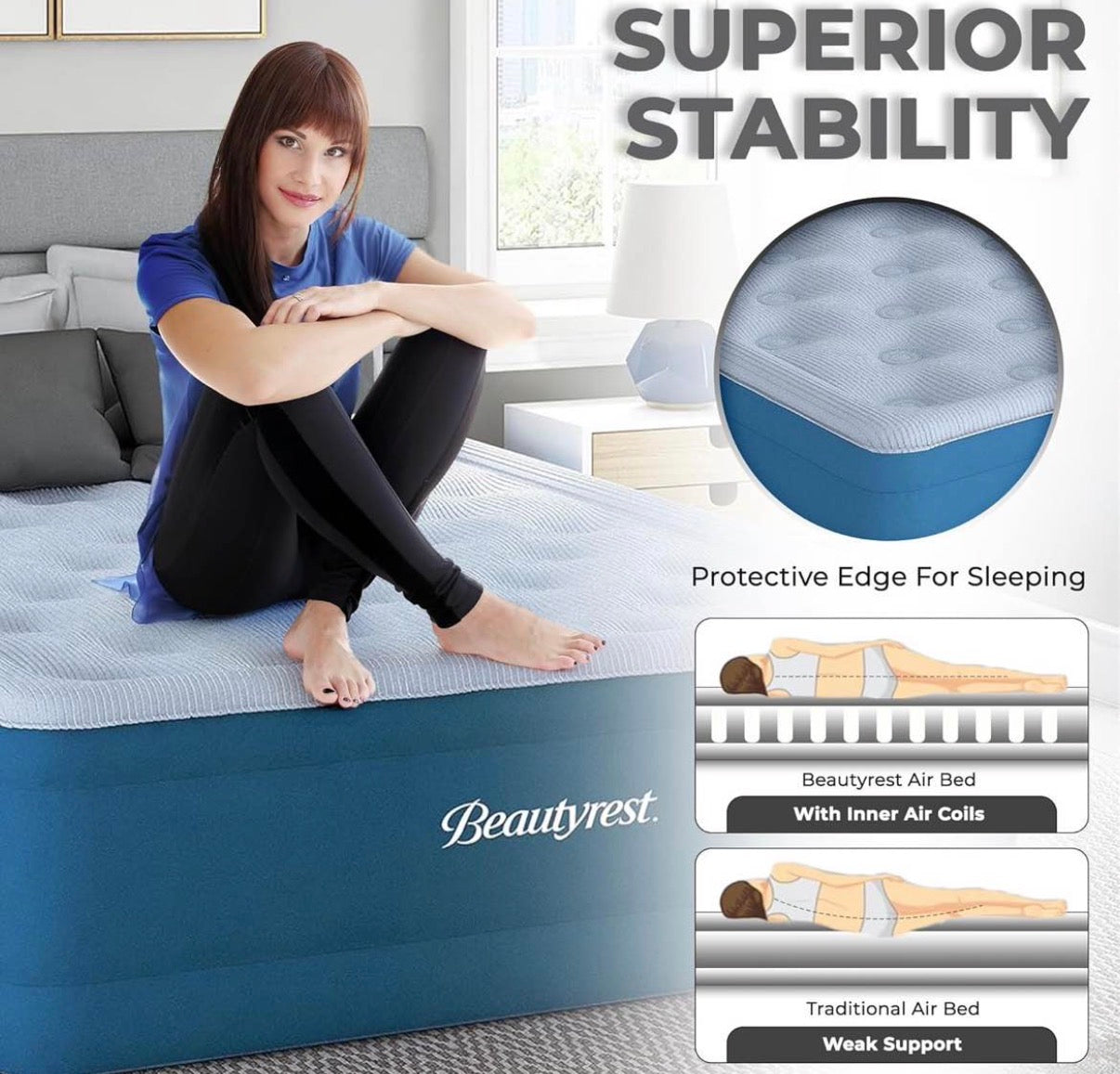17" Comfort Plus Air Bed Mattress with Built-in Pump Twin Size