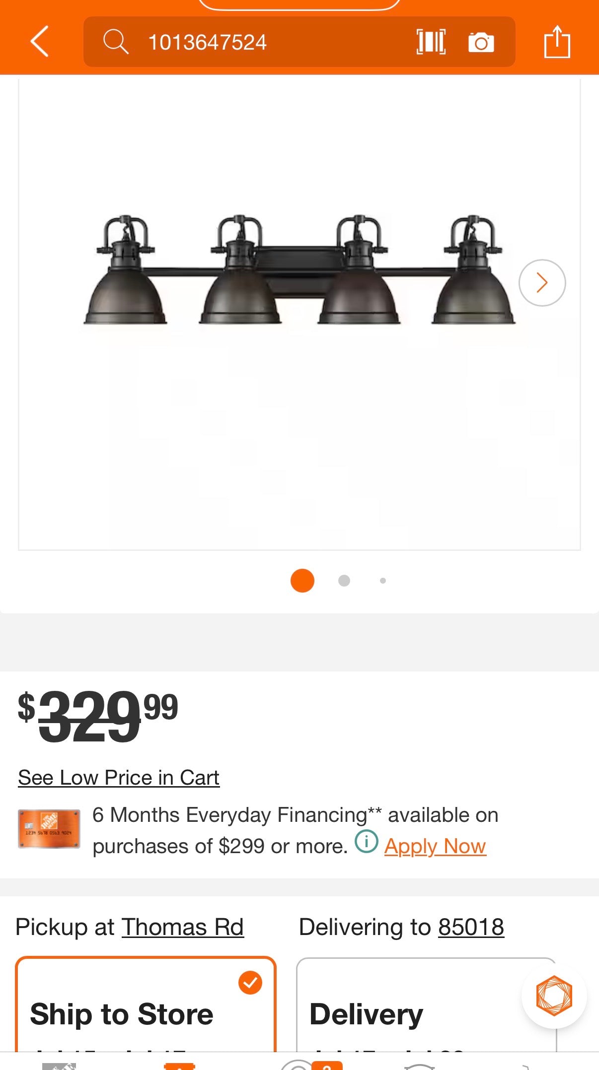 Duncan 33.5 in. 4-Light Vanity Light with Bronze Shade
