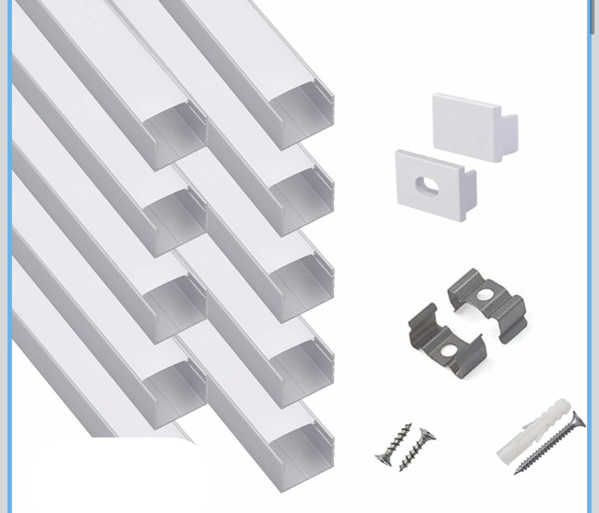 Aluminum Profile for LED Strip Light (9 pack )