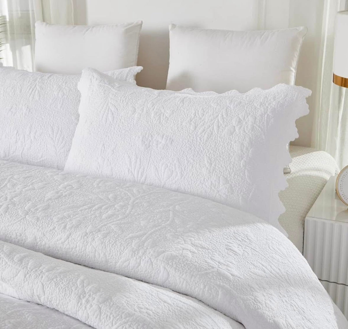 Brandream White Quilt Set Queen King Size