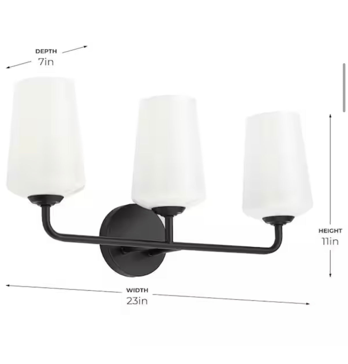 Celino 3-Light Black Bathroom Vanity Light
