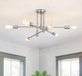 27.56 in. 6-Light Nickel Dimmable Sputnik Chandelier