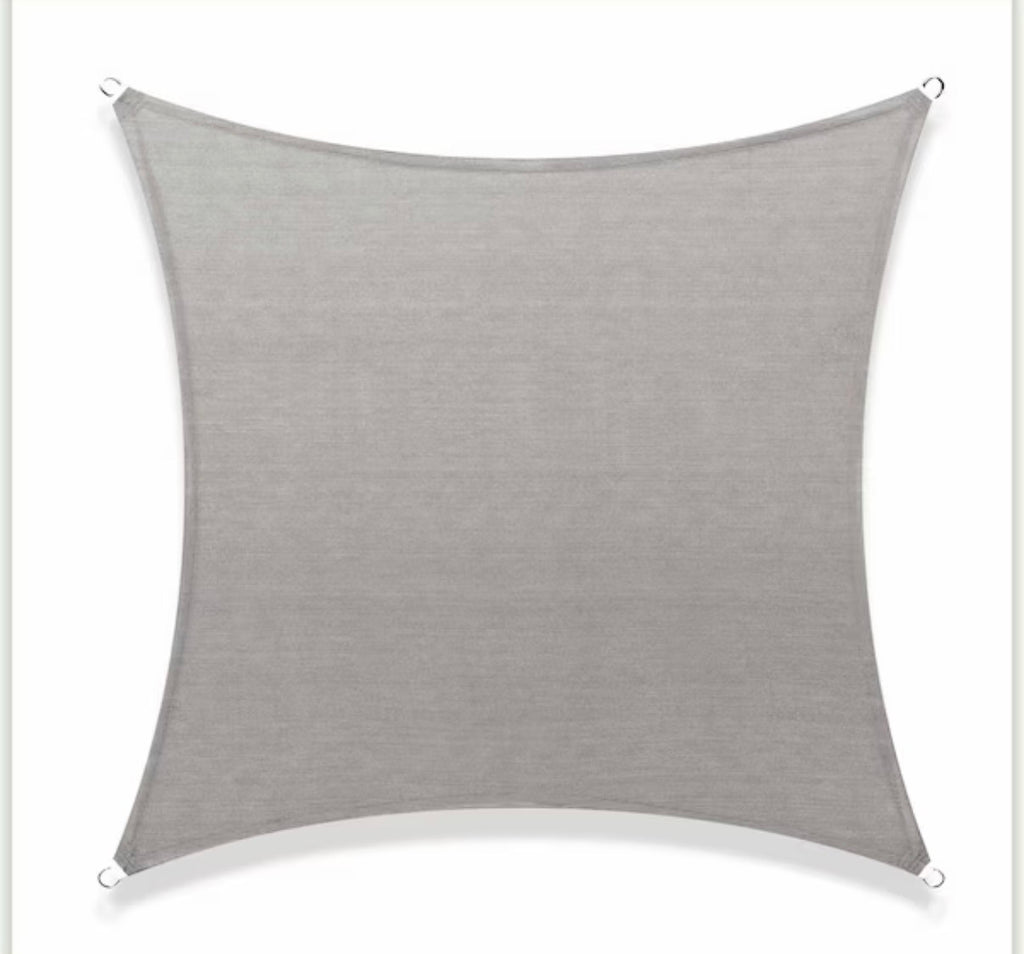 10 ft. x 10 ft. 190 GSM Grey Square Sun Shade Sail Screen