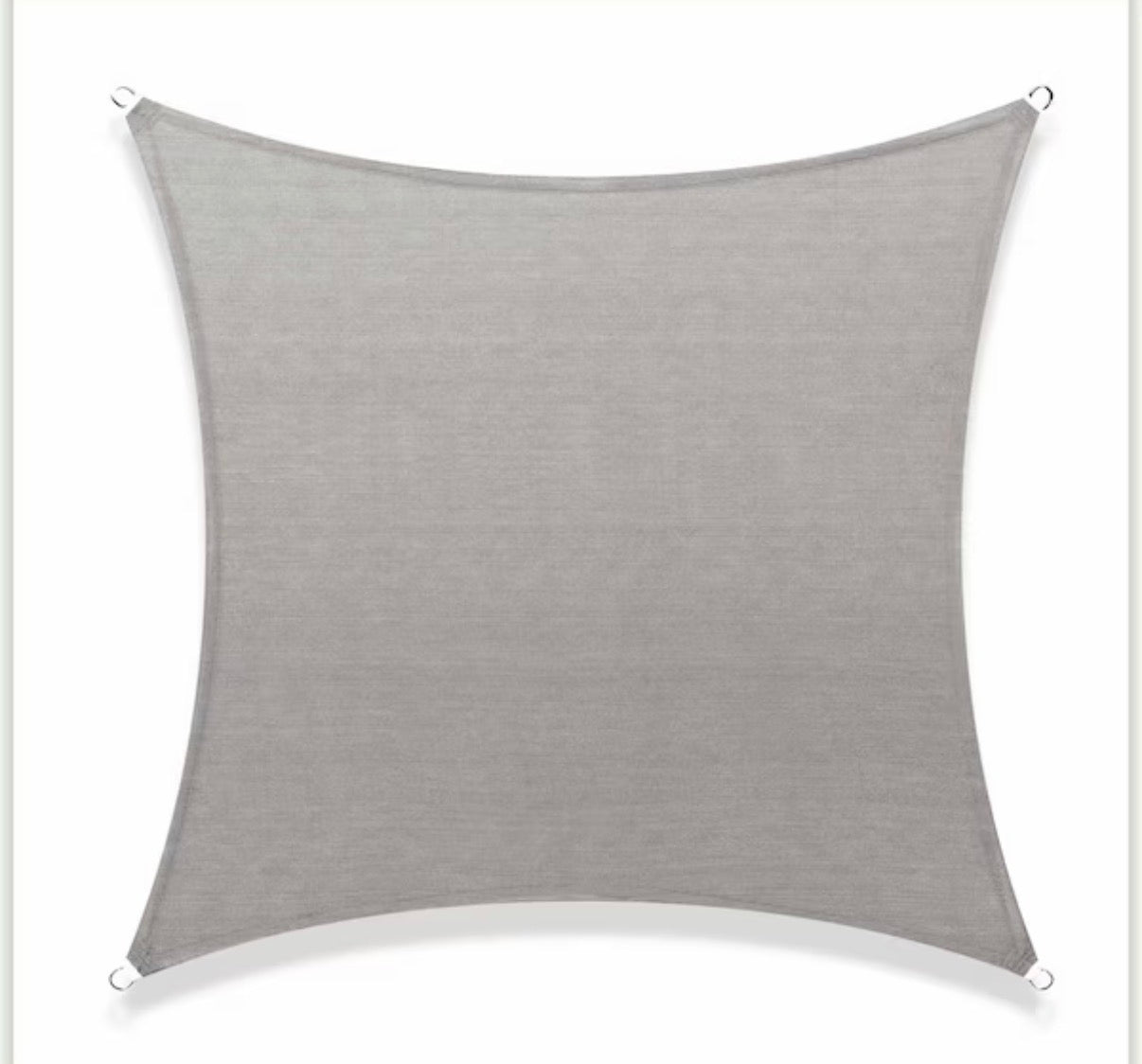 10 ft. x 10 ft. 190 GSM Grey Square Sun Shade Sail Screen
