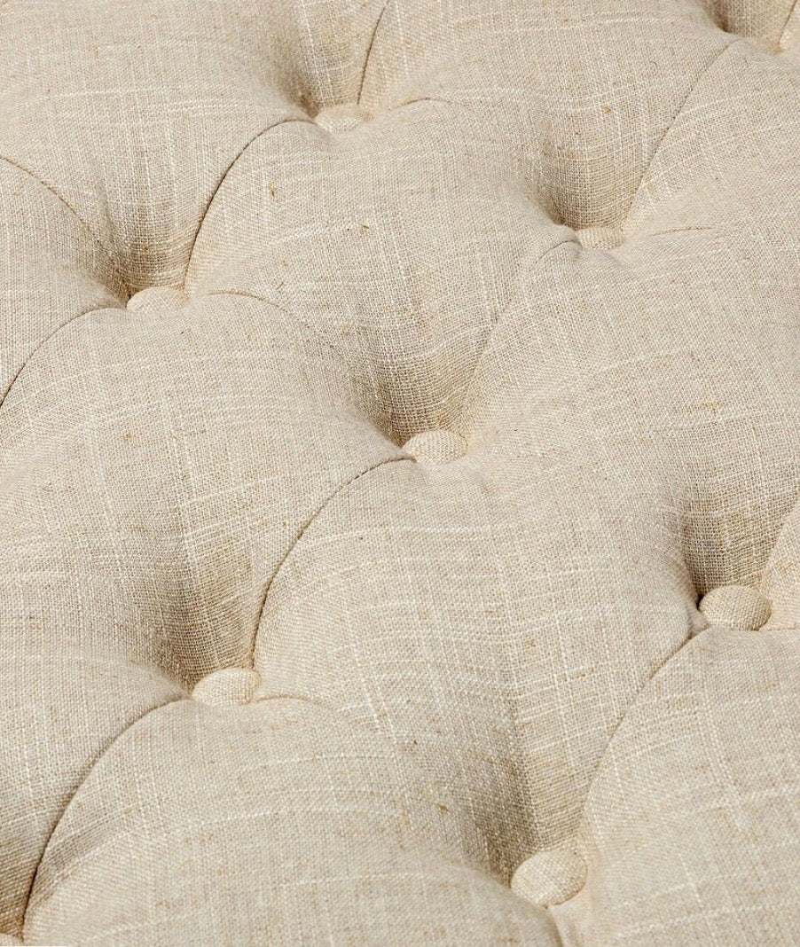 Boyan shelved tufted cocktail ottoman - Linen