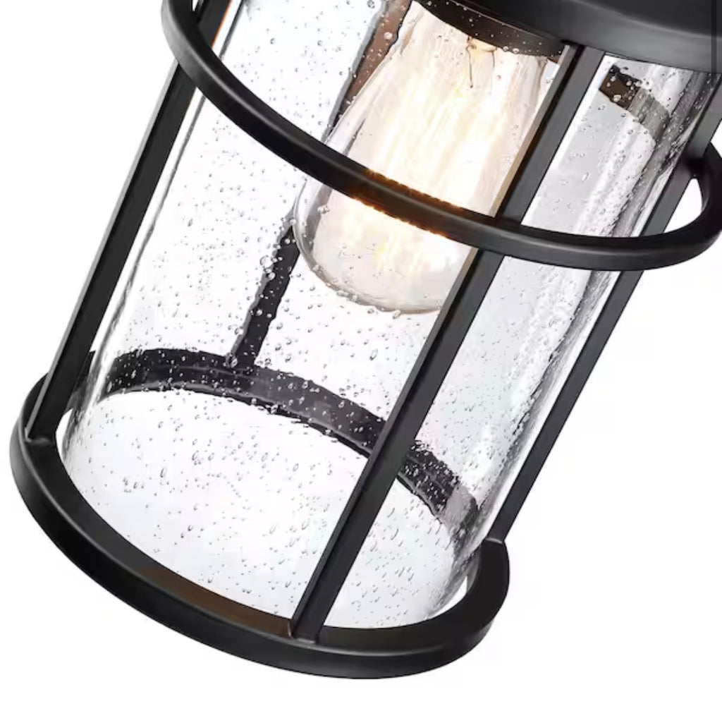13.5 in. Black Sensing Dusk to Dawn Outdoor Wall Light