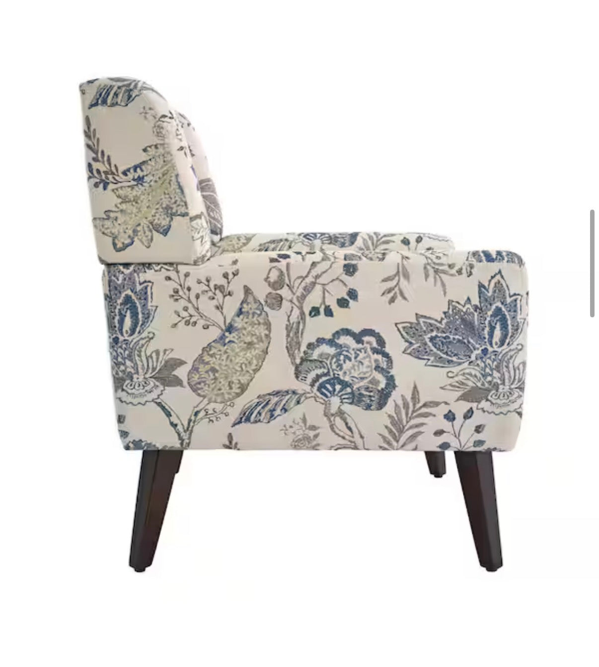Multicolor Leaf Pattern Linen Upholstery Arm Chair (Set of 1)