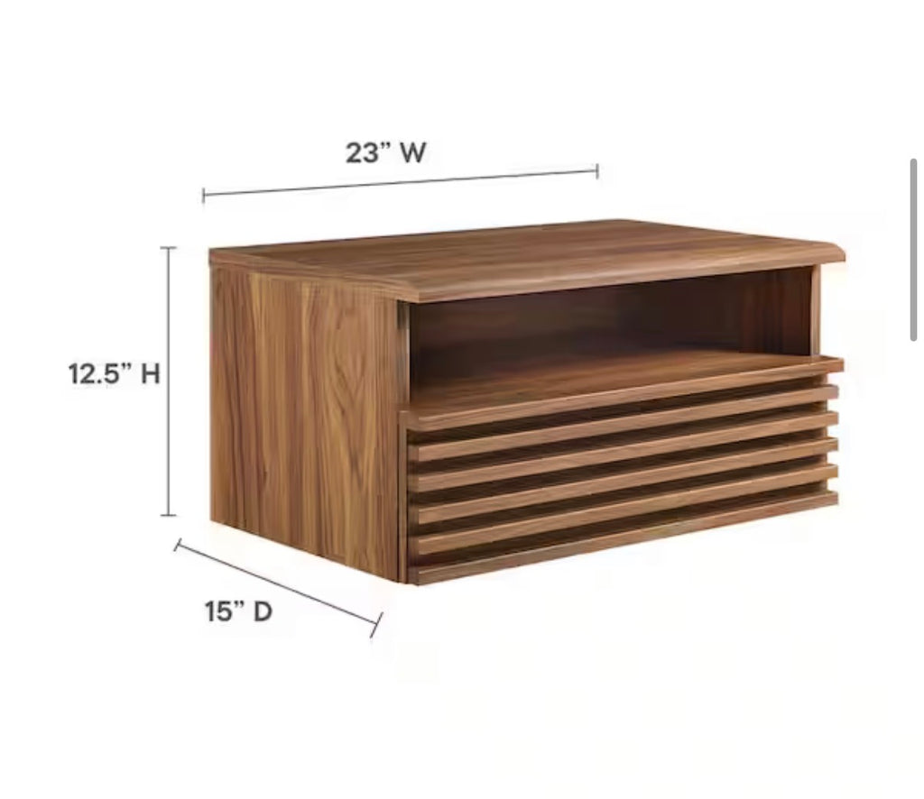 Wall-Mount Nightstand in Walnut
