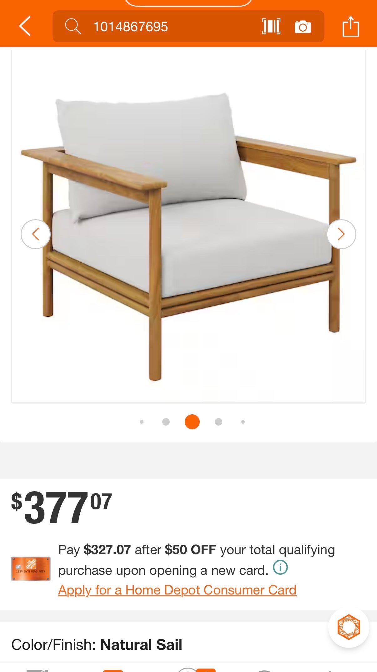 Modway Armchair ( missing seat cushions)