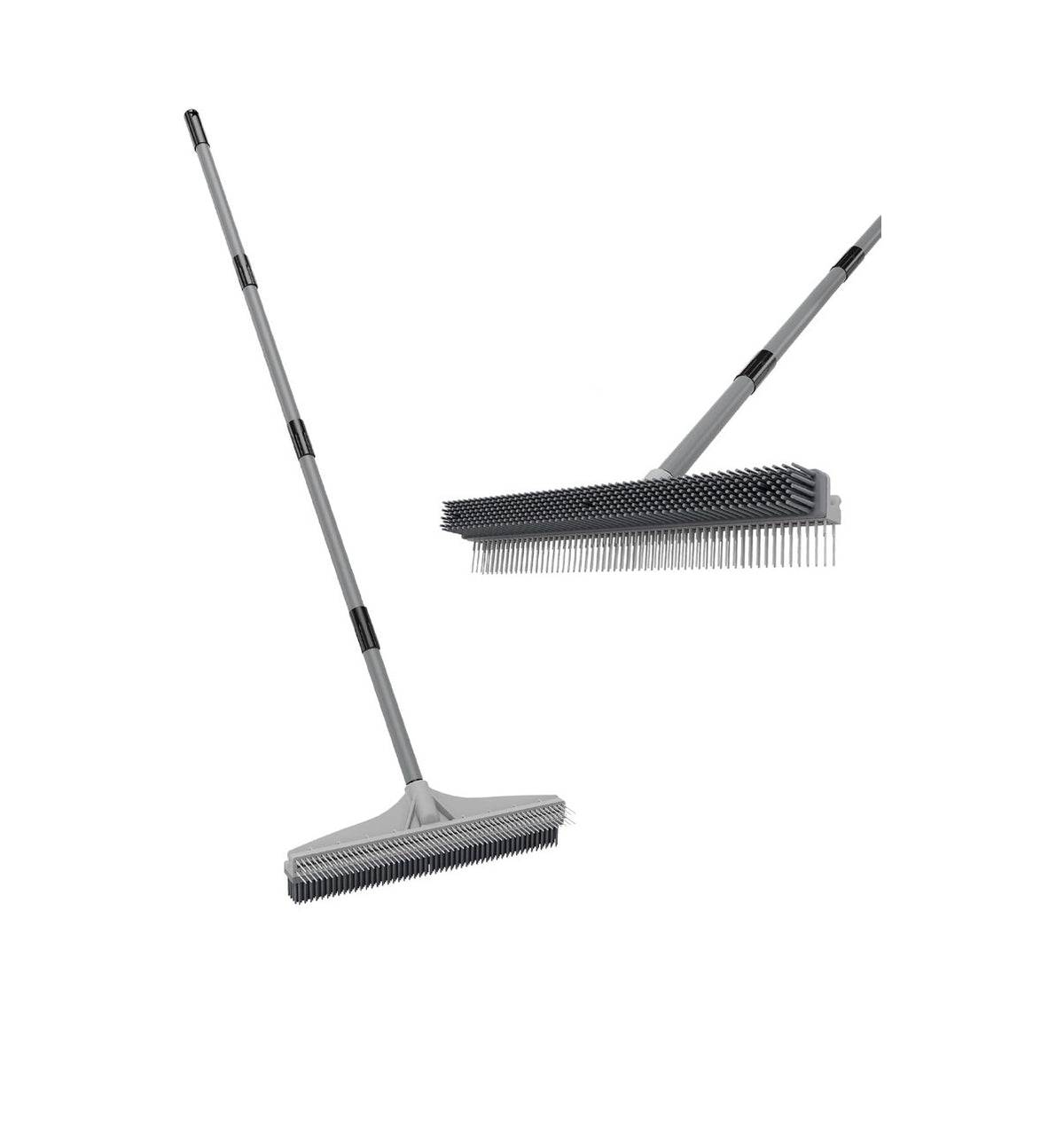 2-in-1 Nylon Carpet Brush & Pet Hair Rake