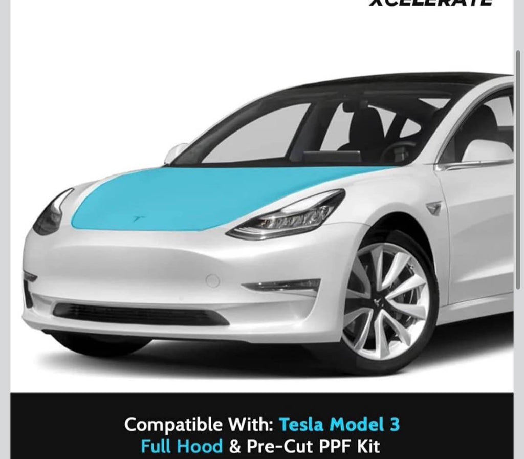 Tesla Model 3 (2017-23) Full Hood PPF Kit TPU Pre-Cut Paint Protection Film