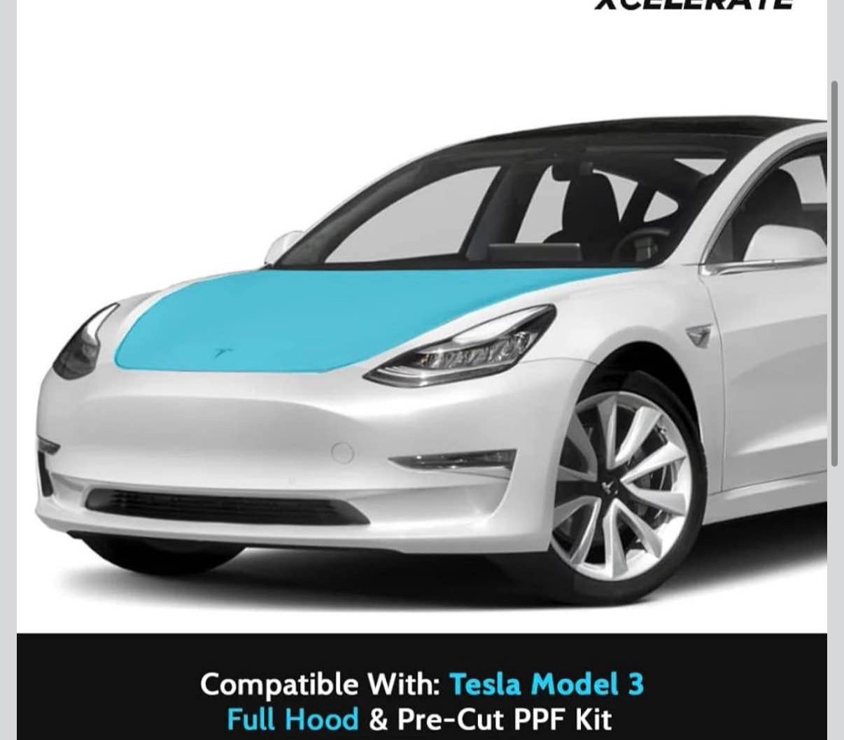 Tesla Model 3 (2017-23) Full Hood PPF Kit TPU Pre-Cut Paint Protection Film