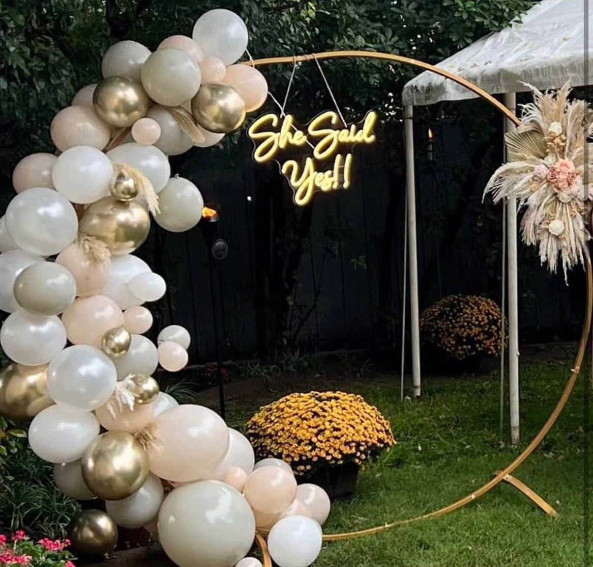 Large She Said Yes Neon Sign for Wedding