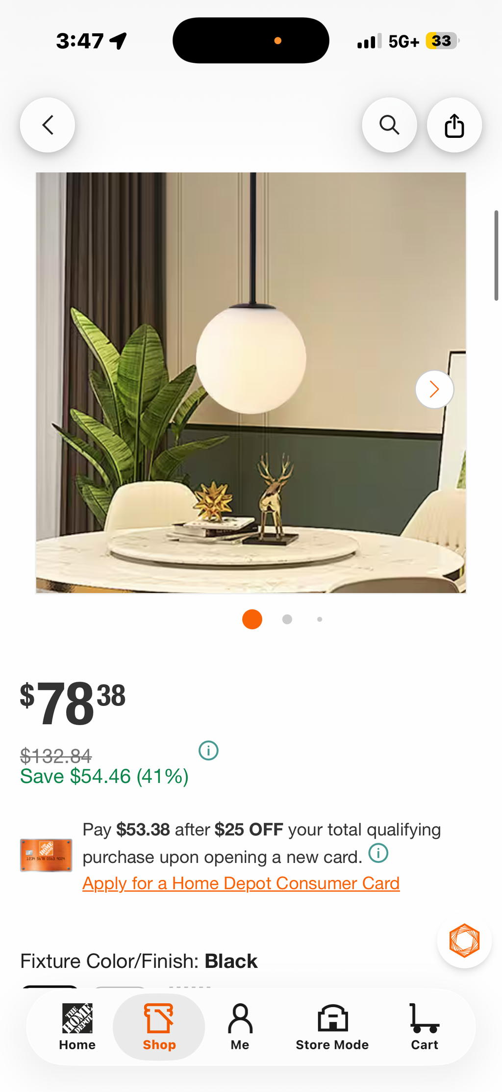 Globe Glass Pendant Light