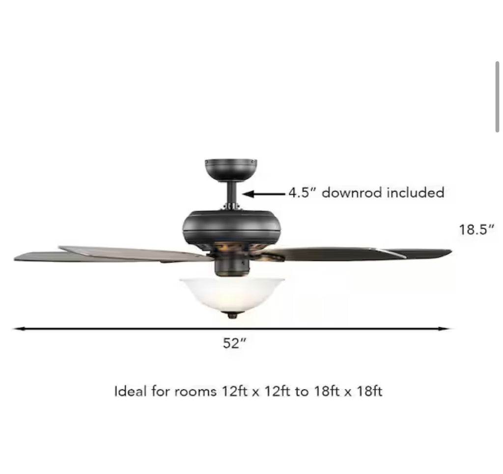 Southwind II 52 in. Indoor LED Bronze Ceiling Fan with Light Kit