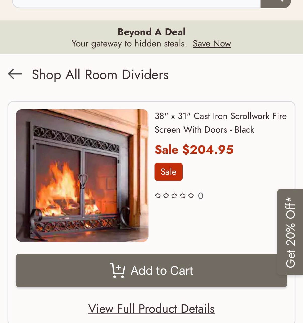 38" x 31" Cast Iron Scrollwork Fire Screen With Doors - Black