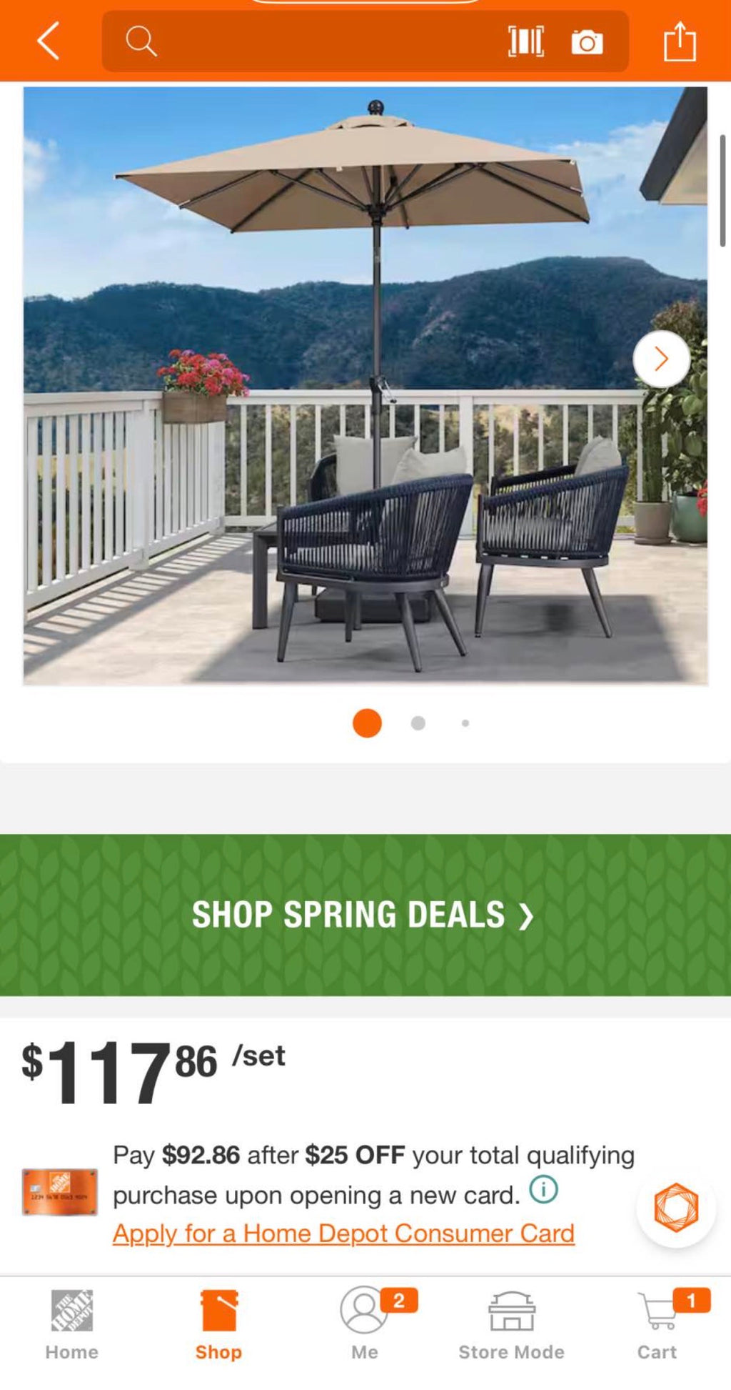 6.5 ft. Square Aluminum Crank and Tilt Outdoor Patio Market Umbrella