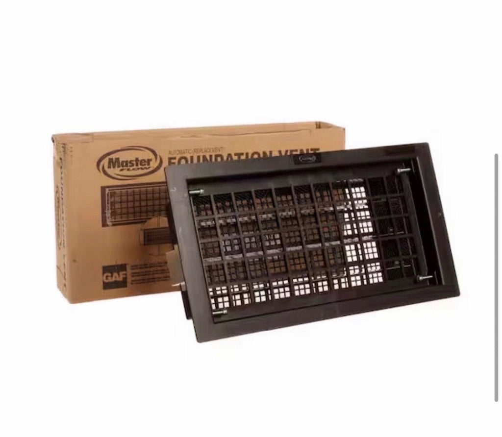 16 in. x 8 in. Automatic Open/Close Foundation Vent in Black (Carton of 10)