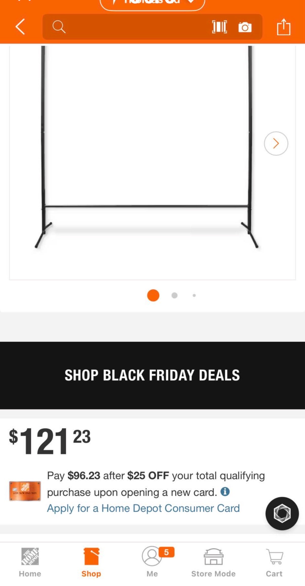 Portable Rod Stand 80" W x 74" H