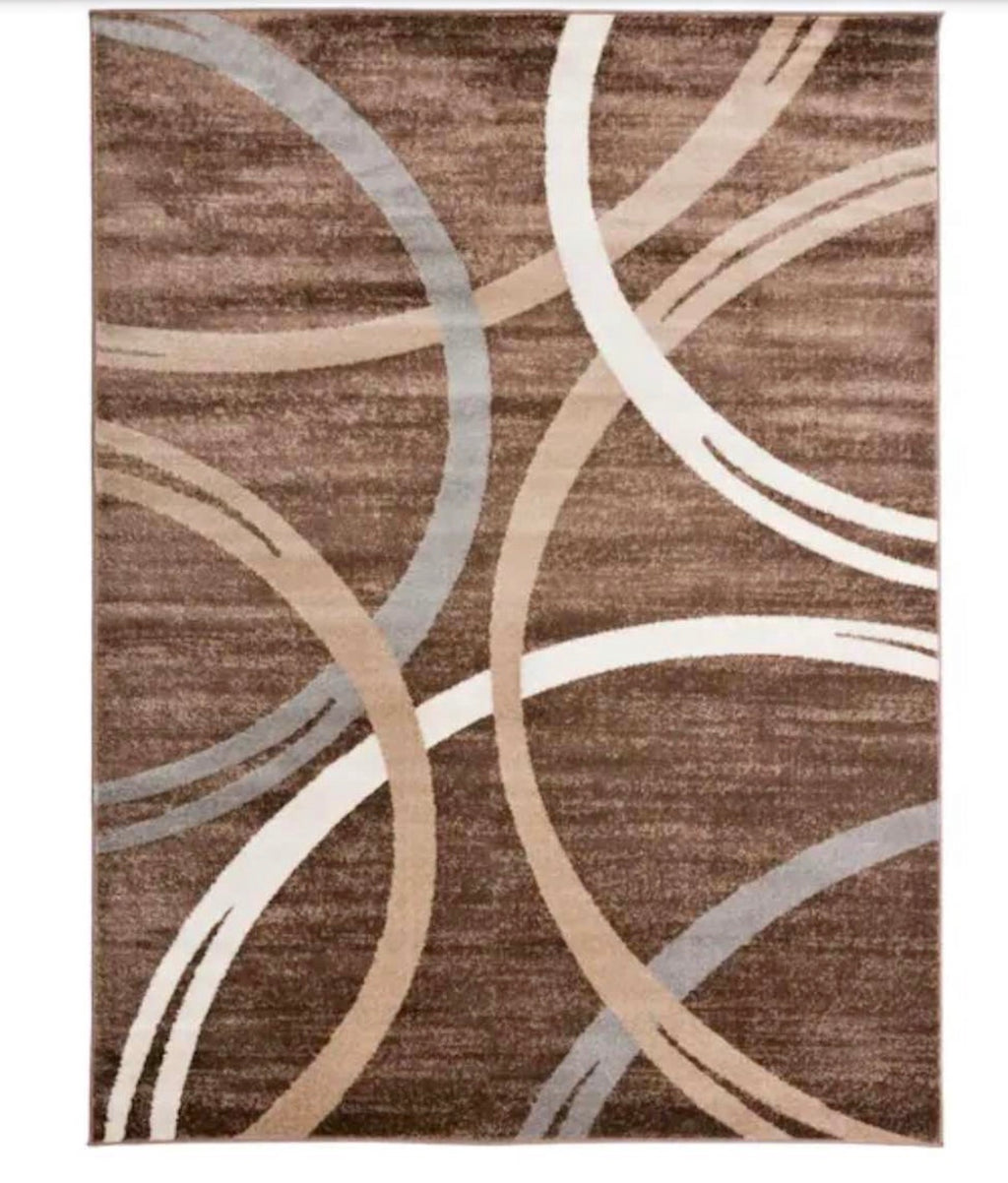Modern Abstract Circles 5x7 Ft Area Rug