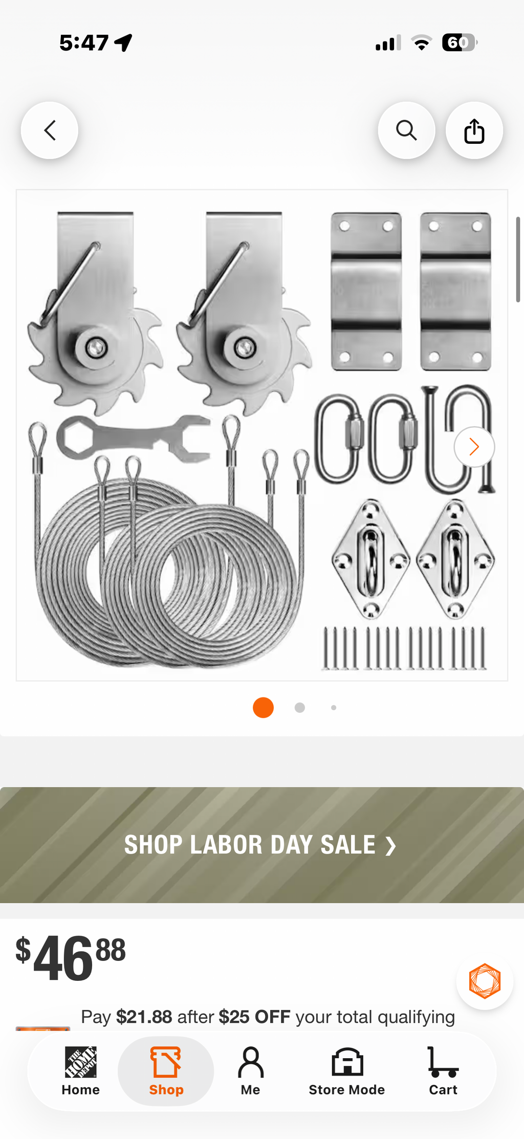 Sun Shade Sail Canopy Cable Wire Installation Kit