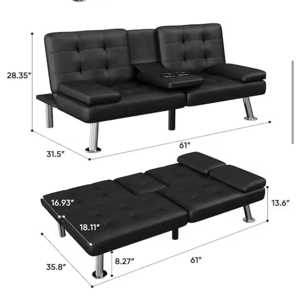 65 in. Convertible Sofa Bed Love Seat ( used )