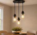 3-Light Black Vintage Cluster Hanging Ceiling Pendant light