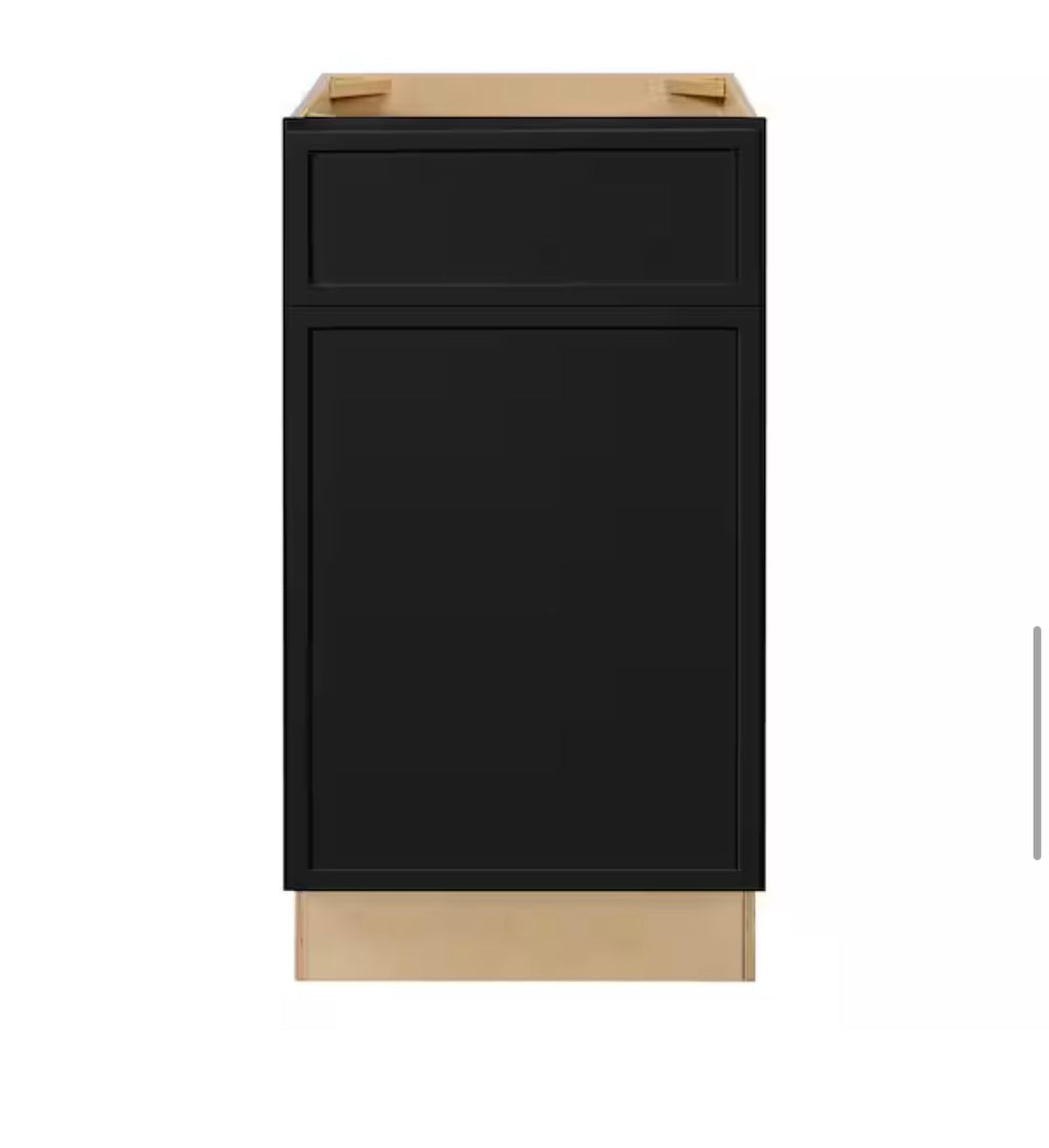 Leyton 18 in. W Black Shaker Base Kitchen Cabinet