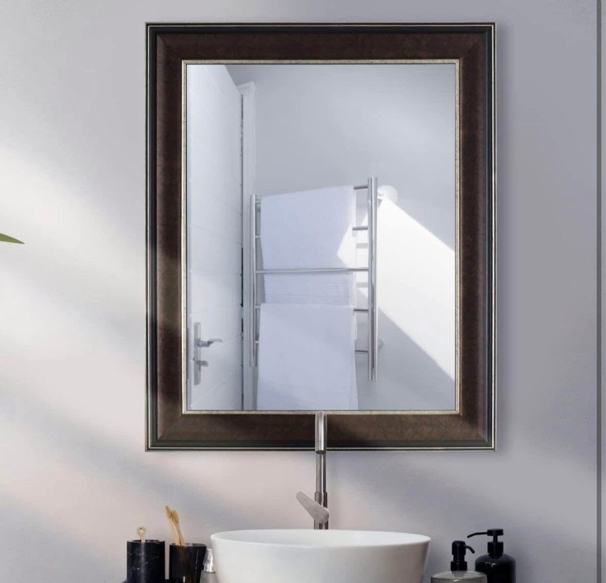 Rectangular Framed Beveled Wall Mirror 24" x 30"