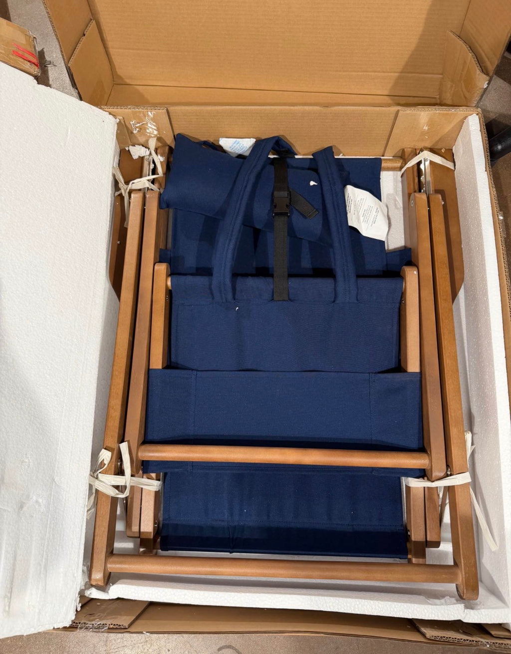 Blue Wood Folding Beach Chair
