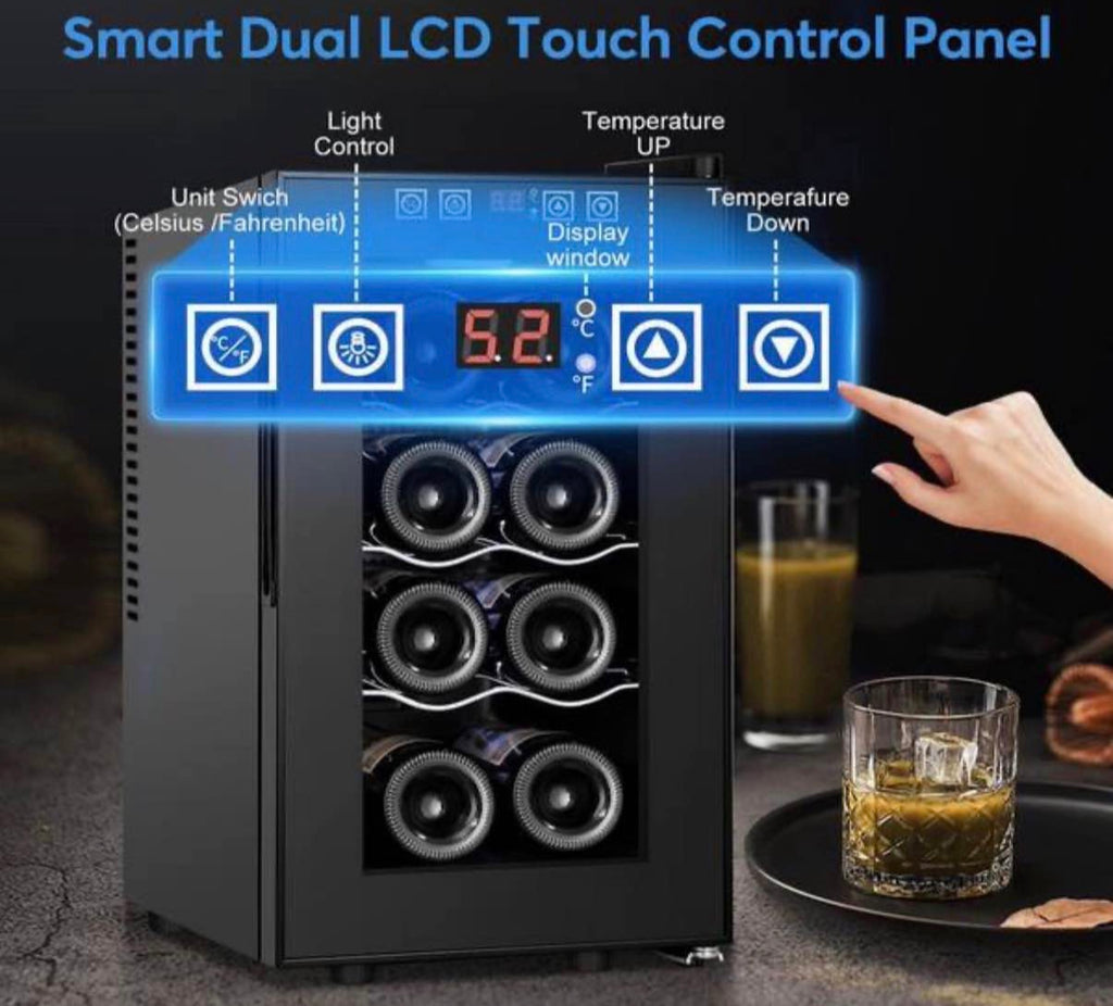 Black Freestanding Beverage Center 8-Bottle Wine Cooler