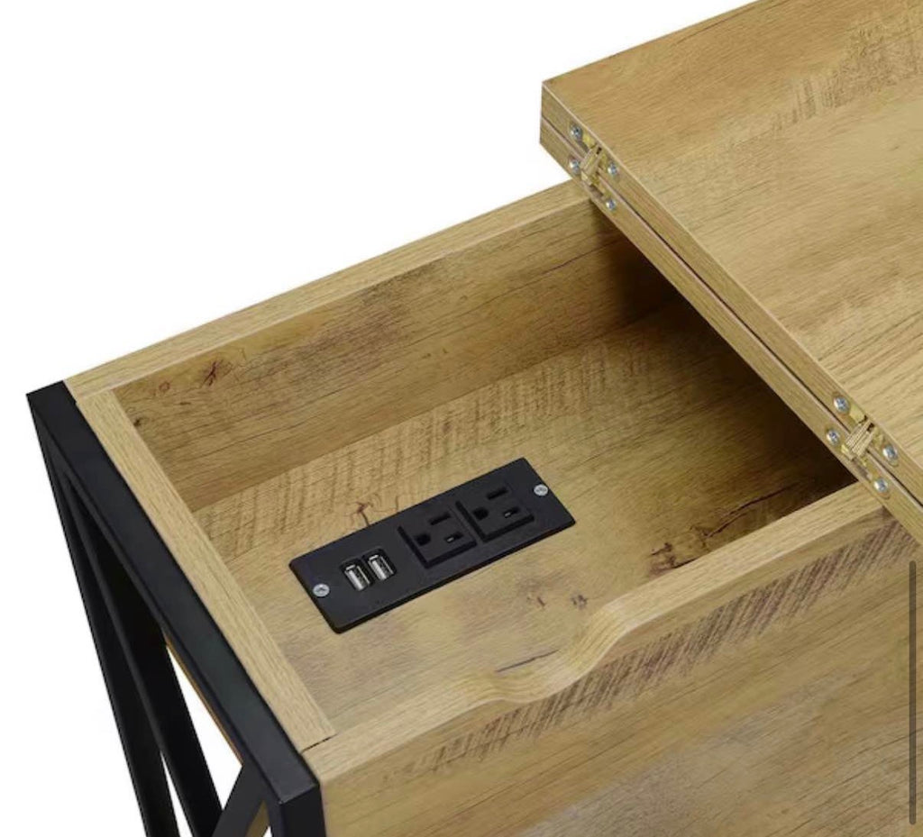 End Table with Flip Top and Charging Station