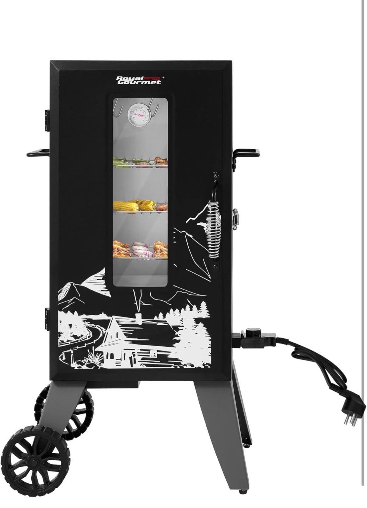 28-Inch Analog Electric Smoker With 3 Chrome-plated Smoking Racks