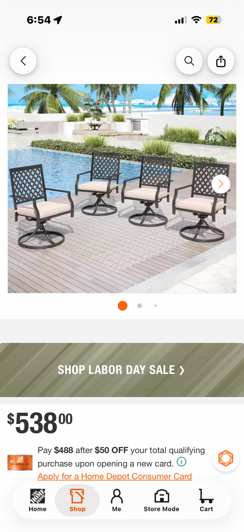 Outdoor Dining Swivel Chair with Beige Cushion (4-Pack)