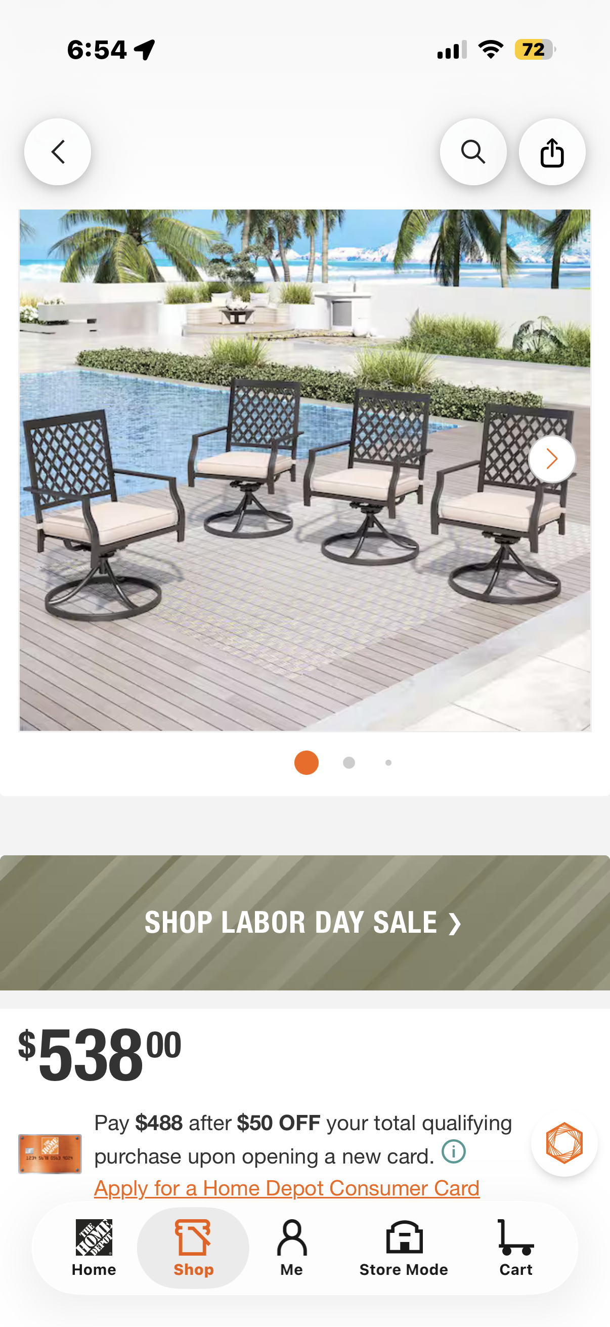 Outdoor Dining Swivel Chair with Beige Cushion (4-Pack)