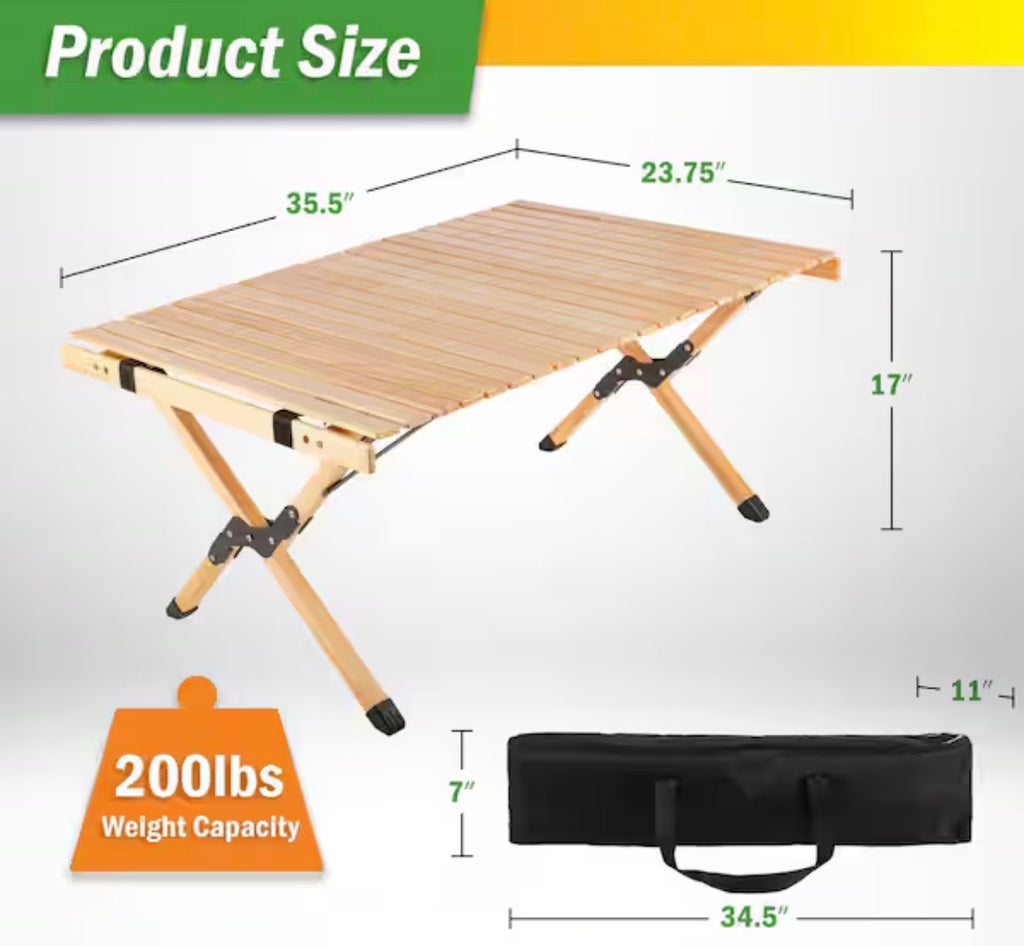 Portable Camping Wood Picnic Table