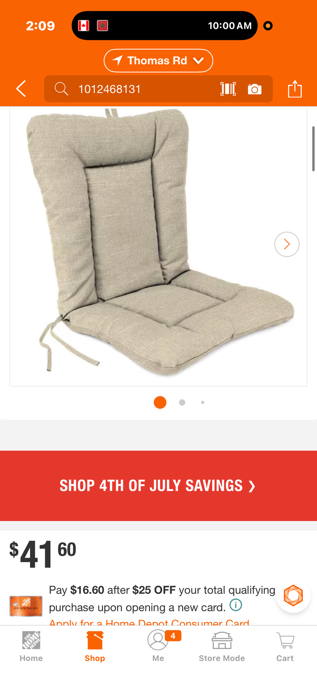 Outdoor Wrought Iron Chair Cushion