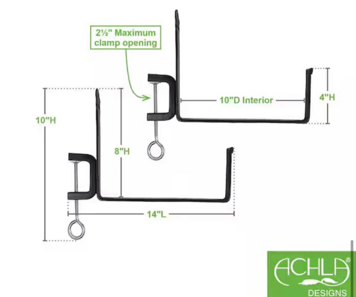 Clamp-On Flower Box Brackets, 10 in. Wide