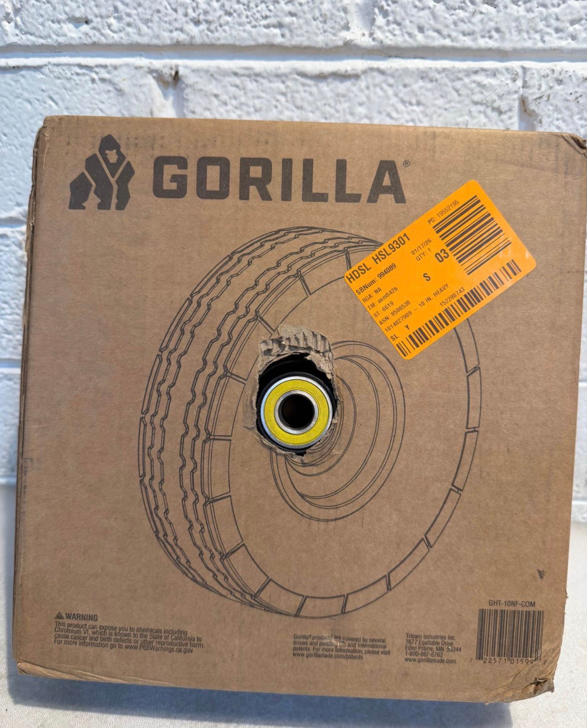 gorilla 10 in. Heavy-Duty No-Flat Hand Truck Replacement Tire
