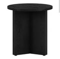 Anders 20 in. Black Grain Round  Top End Table