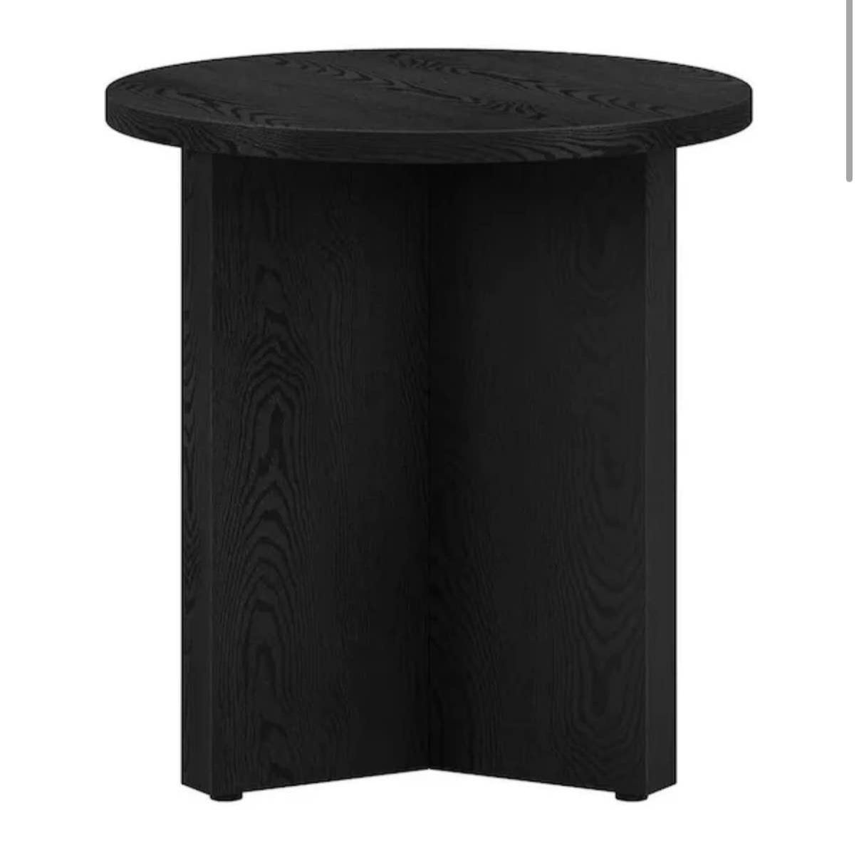 Anders 20 in. Black Grain Round  Top End Table